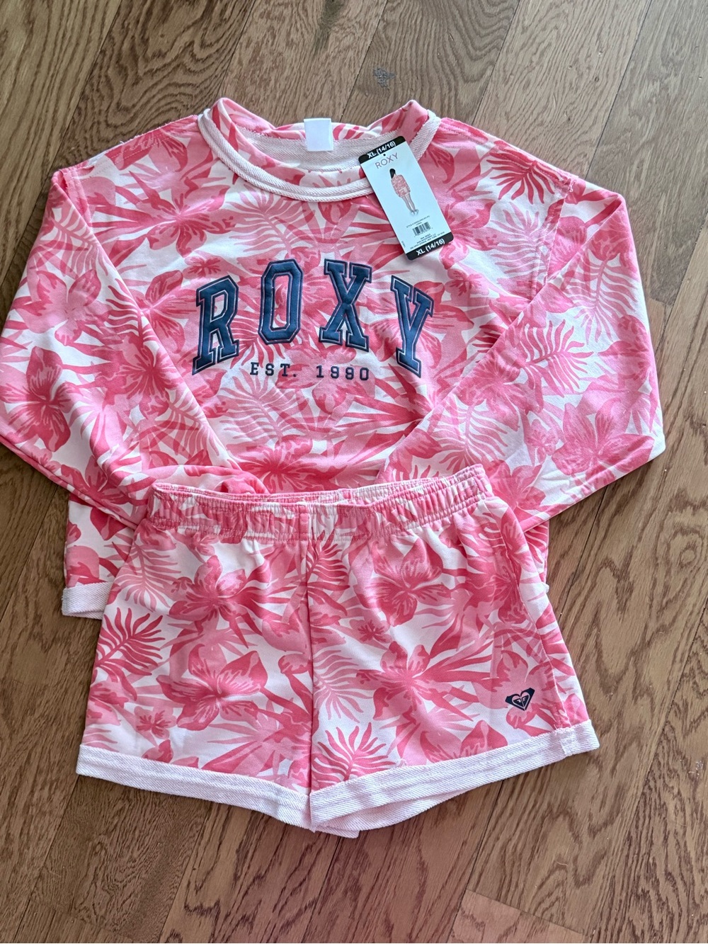Roxy Pink Tropical Two-Piece Girls' Matching Set